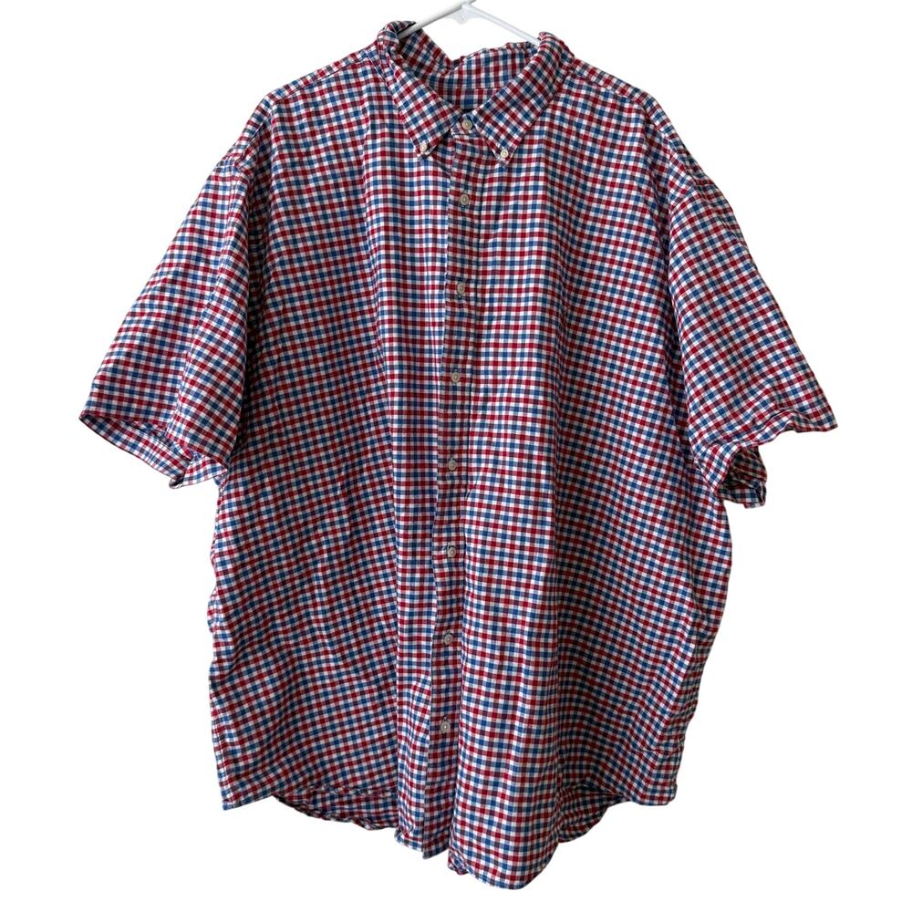 Ralph Lauren Red White and Blue Gingham Short Sleeve Button-Down Shirt